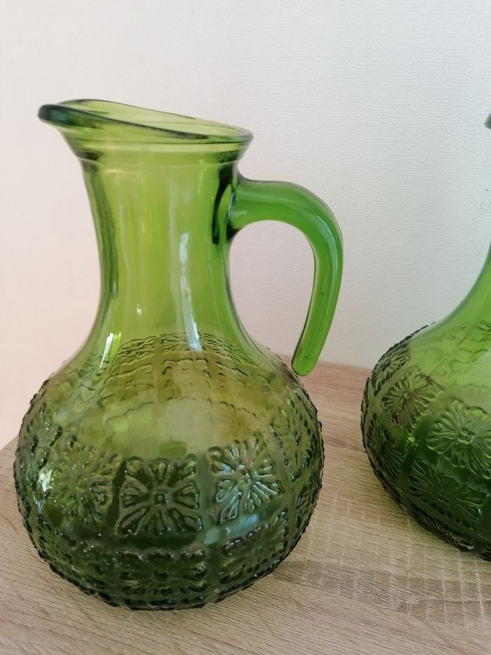 2 carafes vintage vert année 70 - photo numéro 4
