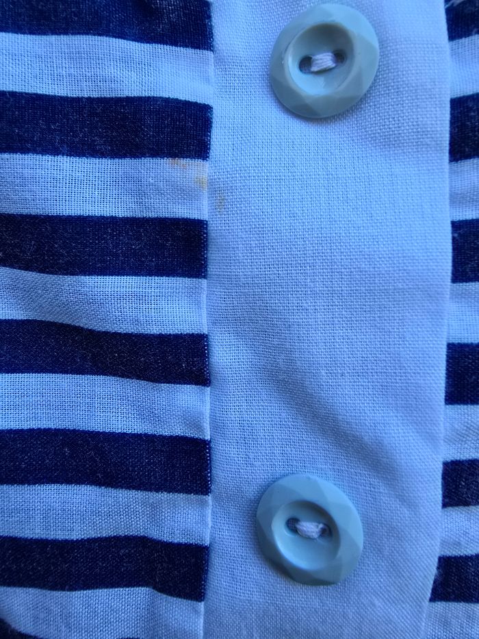 Débardeur marinière marine et blanc 🍒vintage 70 fait main 🍒taille 38/40 - photo numéro 6