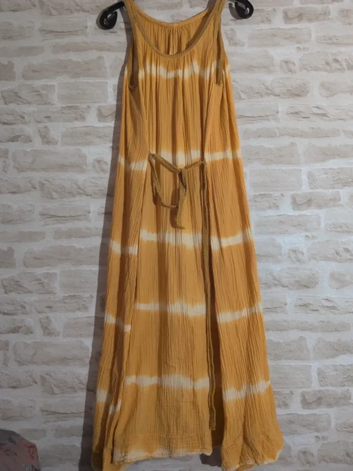 Robe longue fluide jaune Taille M/L - photo numéro 3