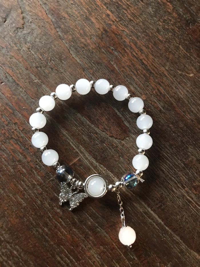 Magnifique bracelet , strass avec perles et papillon - photo numéro 6