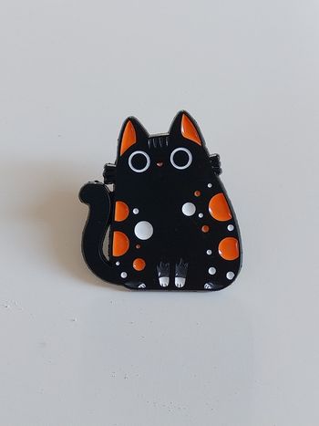 Pin chat noir et orange
