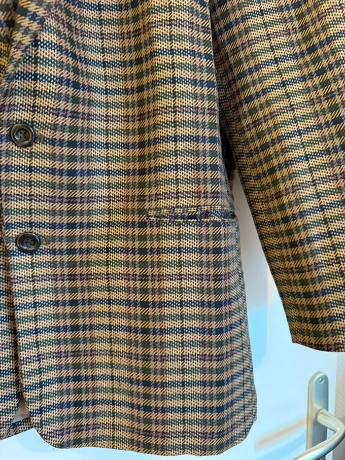 Veste de costume vintage en très bon état taille 50 bleu vert Roger Arloing - photo numéro 4