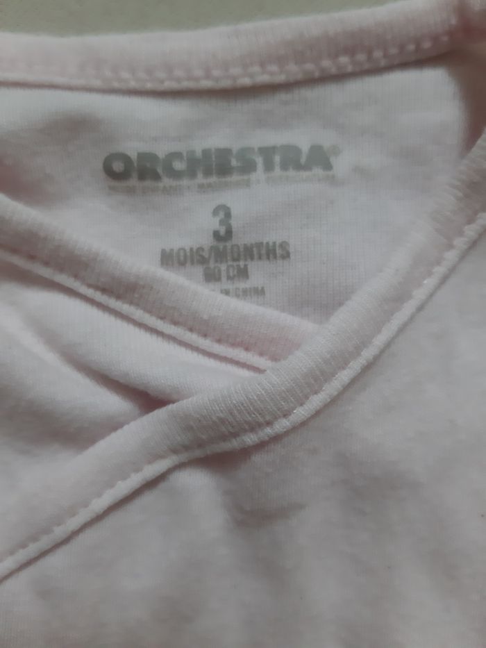 Lot de 2 bodies manches longues roses fille - Orchestra - 3 mois - photo numéro 3