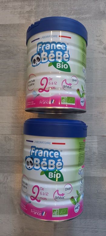 Lot de 2 boîtes,  2ème âge,  800 gr France bébé Bio 