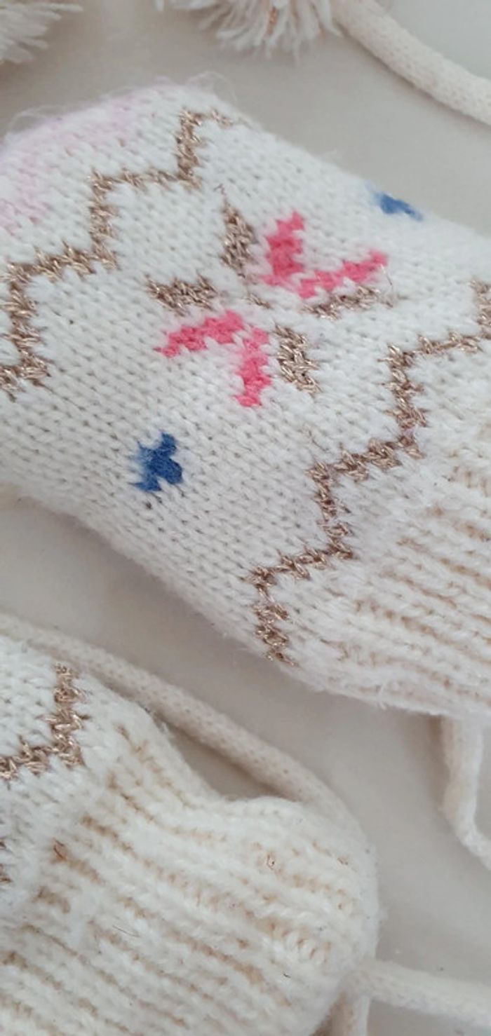 Ensemble bonnet et moufles polaire fille - photo numéro 3