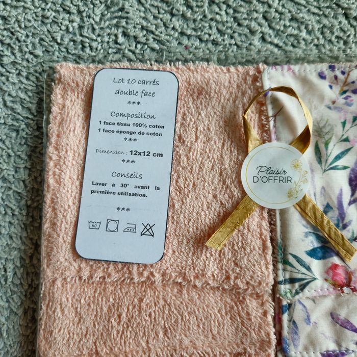 10 lingettes lavables 12x12 cm - photo numéro 3