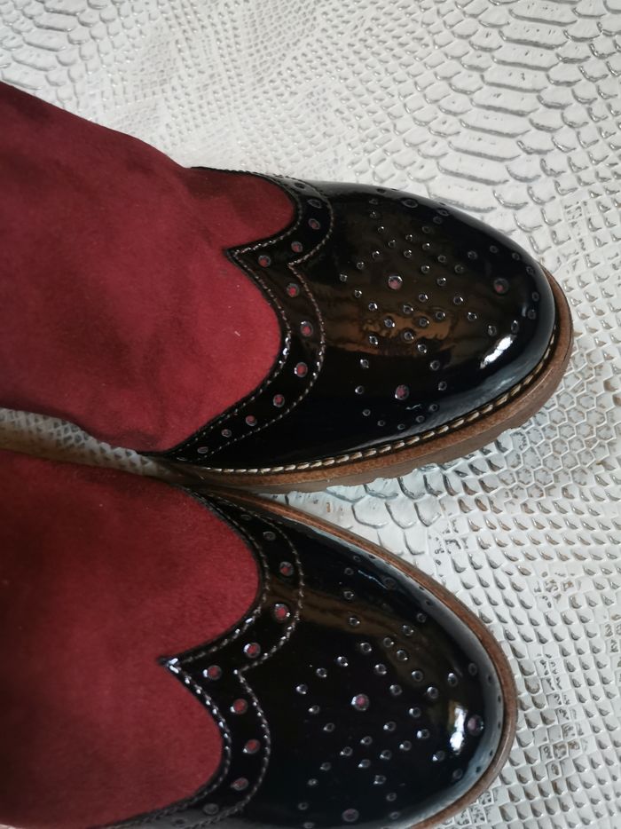 Chaussures à talons noires et bordeaux Tamaris - photo numéro 3