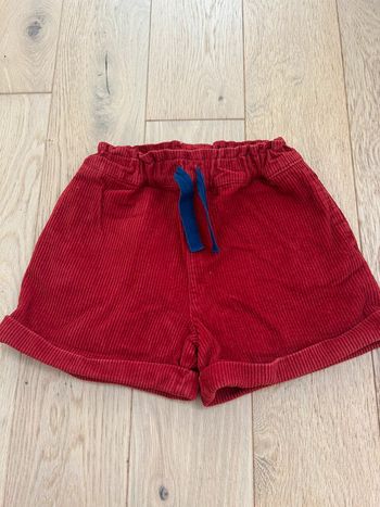 Short en velours rouge Petit Bateau 8 ans