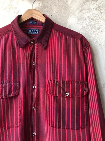 Chemise rayée bordeaux vintage Sasson M