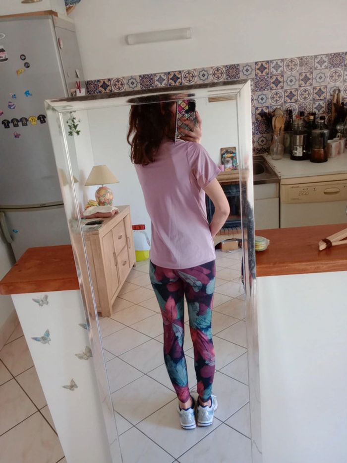 T-shirt technique sport femme taille l lilas c19 - photo numéro 8