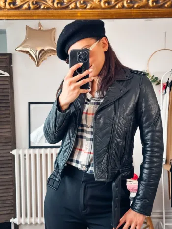 Perfecto cuir The Kooples noir taille 34