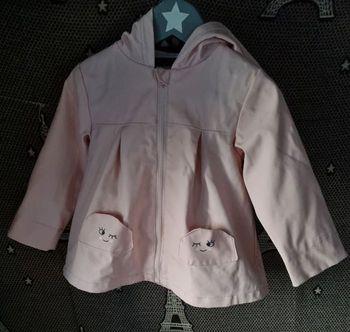 Manteau imperméable rose 18mois