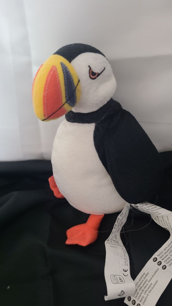 pingouin IKEA doudou en peluche noir et blanc - photo numéro 4