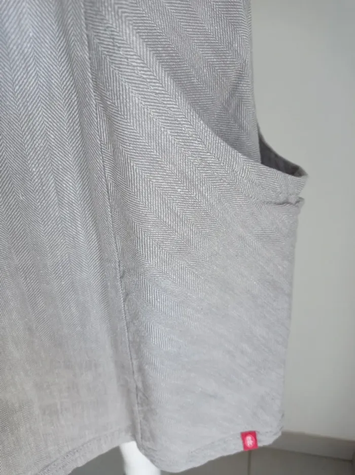 Robe chinée gris taupe blanc se porte avec bretelles ou sans en bustier T.34 EDC - photo numéro 3