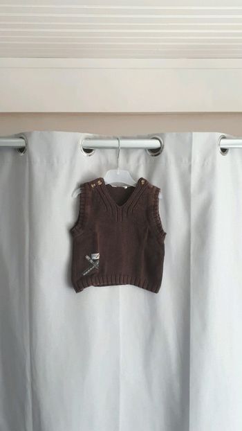 Pull sans manches garçon 12mois brun/marron