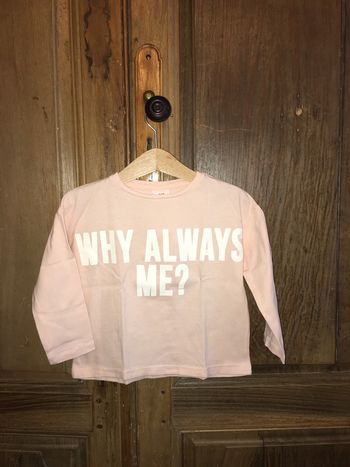 Tee shirt oversize enfant fille rose et blanc tape à l’œil