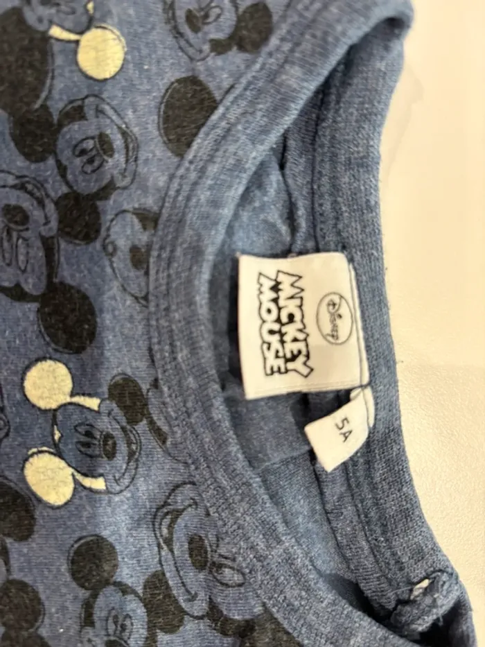 T-shirt manches longues bleu/blanc 5 ans Mickey Mouse Disney - photo numéro 3