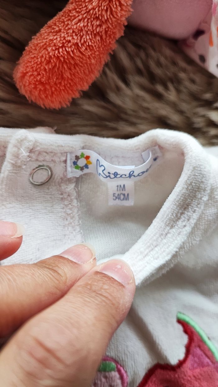 Pyjama chaud blanc fruits Kiabi 1 mois - photo numéro 4