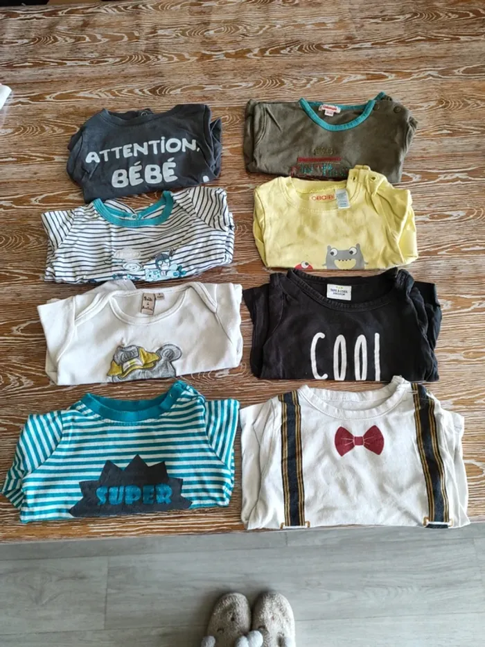 🍁 lot de 8 teeshirts manches longues taille 3 mois 🍁