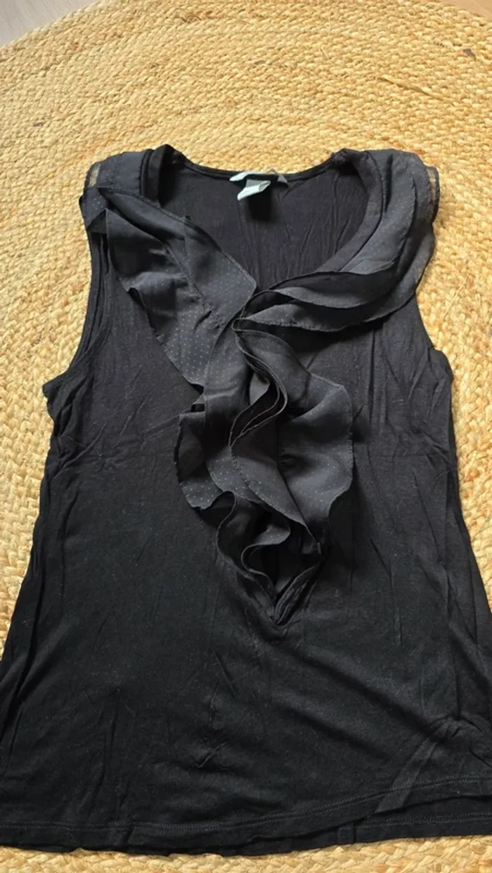 Top debardeur h&m noir pois 36