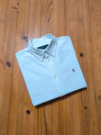 Chemise Manches longues - Ralph Lauren - Custom Fit - Logo brodé premium - Blanc - Taille XL enfant
