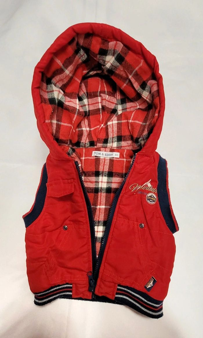 Blouson sans manches bucheron rouge Tom&Kiddy - photo numéro 3