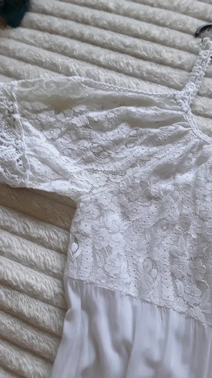 Robe blanche été, taille unique - photo numéro 4