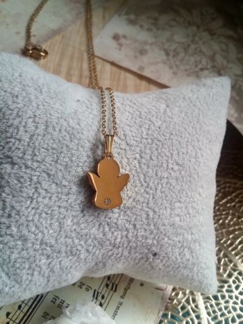 Collier ange zircon blanc