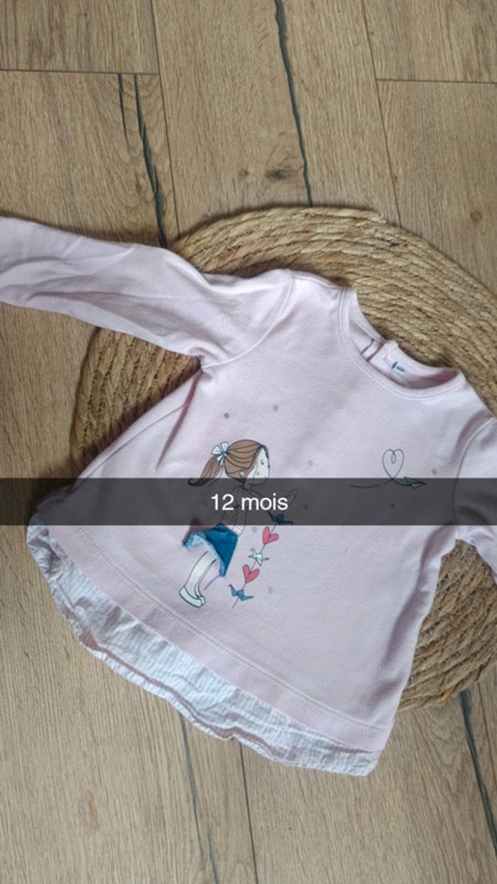 Haut manches longues 12 mois fille