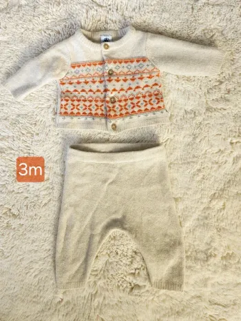 Ensemble Petit Bateau laine 3m