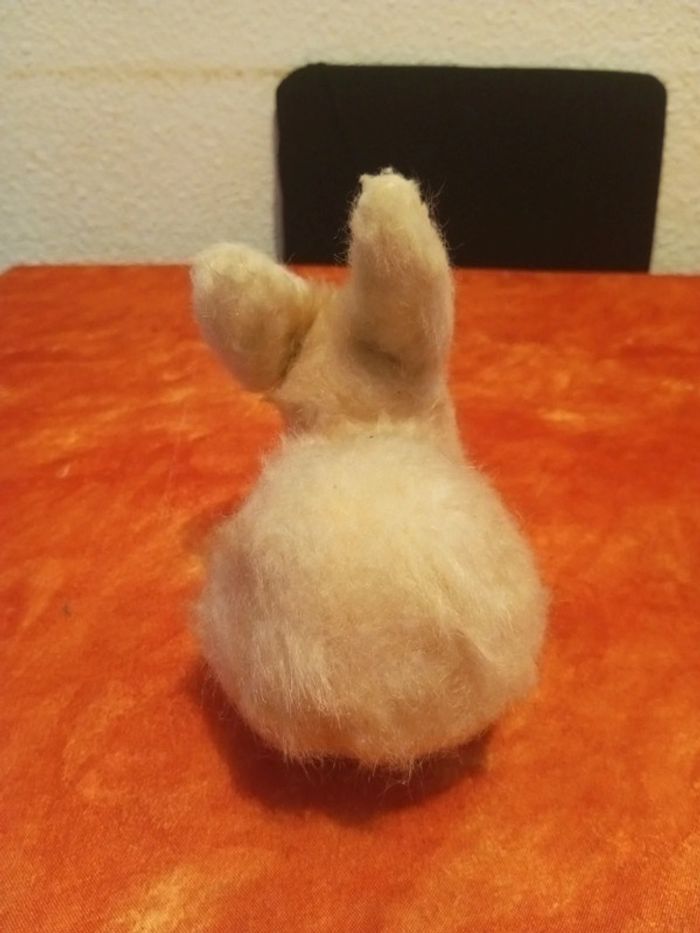 Rare Lapin beige grelot vintage, 18 cm - photo numéro 6