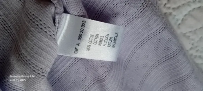 Débardeur en coton motif rayures losanges ajouré mauve femme 42/44 edeis la redoute - photo numéro 17