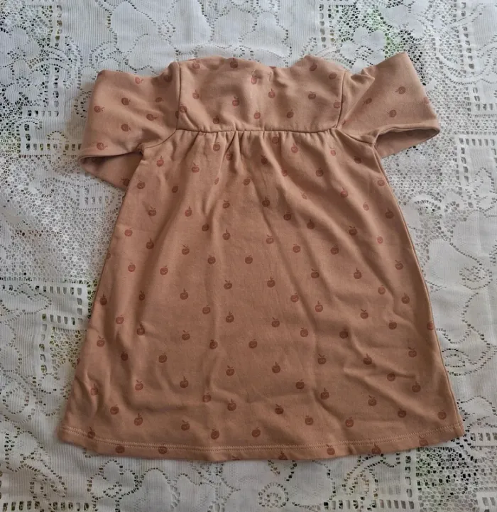 Robe bébé KIABI beige pommes 24 mois neuve - Éco Conception - photo numéro 2