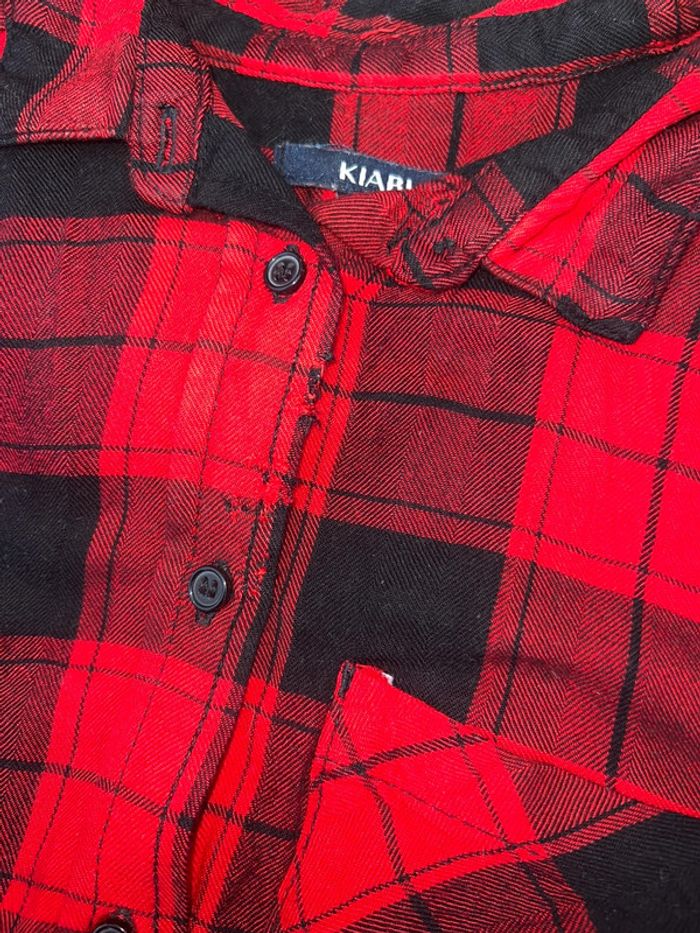 Lot garçon ensemble 10 ans t-shirt chemise manches longues rouge noir rock kiabi - photo numéro 2