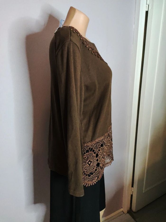 Tunique dentelle Marron t42/44 - photo numéro 4
