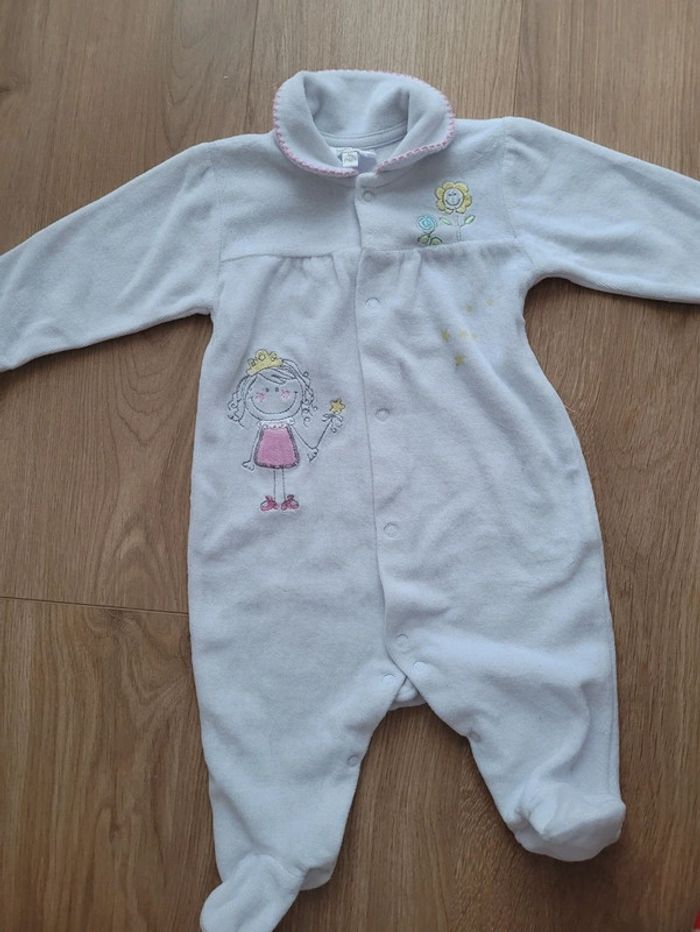 Pyjama blanc velours 6 mois