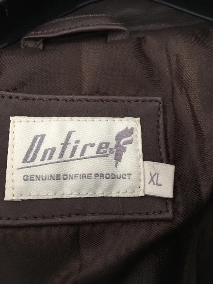 Blouson homme en cuir marron XL - photo numéro 2