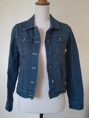 Veste en jean bleu pétrole gris Kiabi Taille XS ou 34