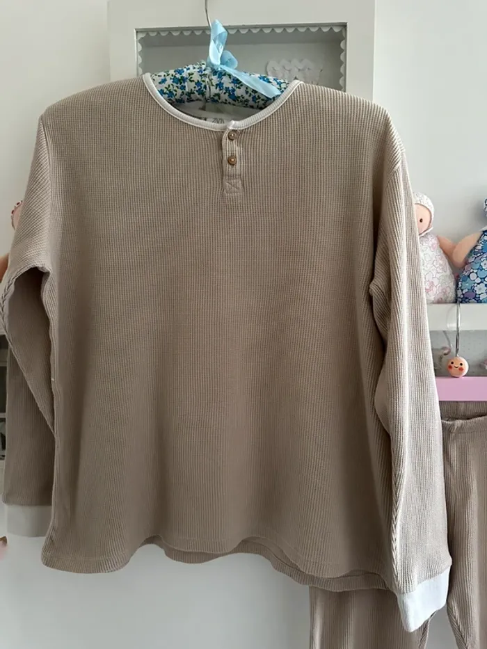Pyjama deux pièces beige - photo numéro 2