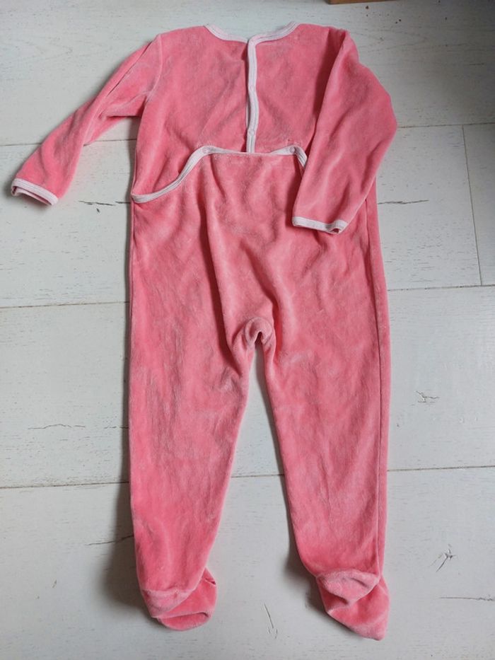 Pyjama en velours rose Petit Bateau Taille 24 mois - photo numéro 4
