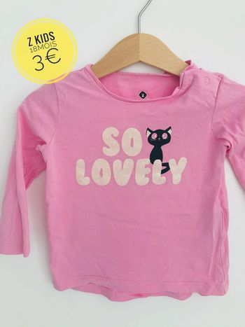 Tee-shirt Z Kids rose en 18mois