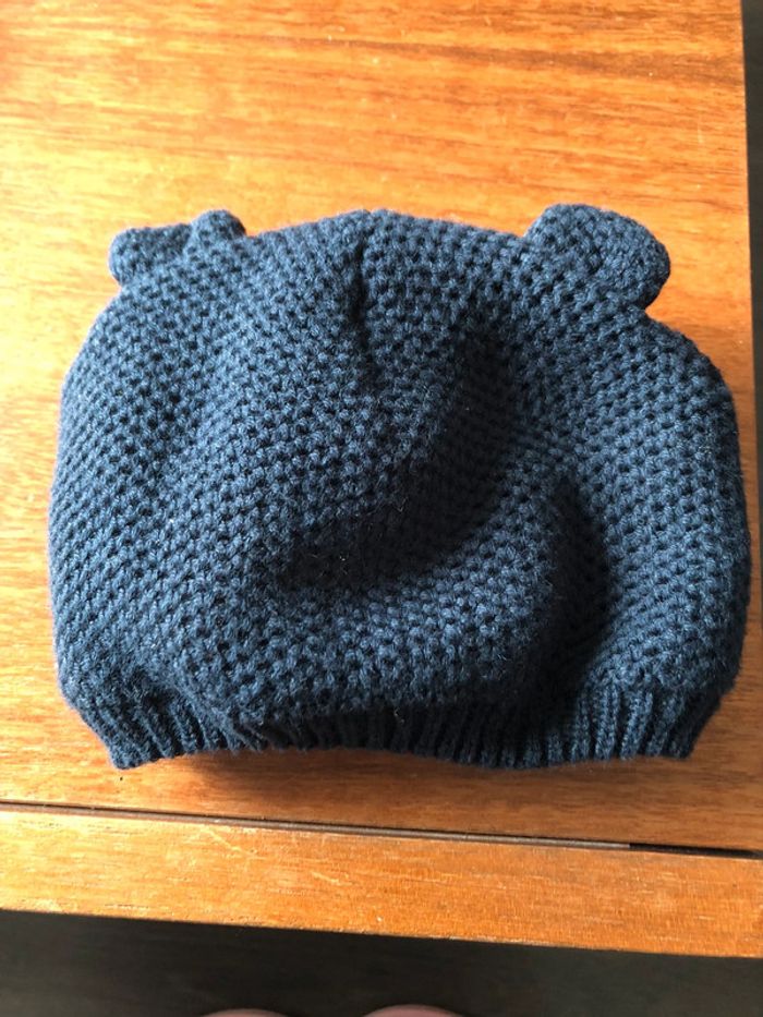 Bonnet bébé bleu marine 0-3 mois (petit)