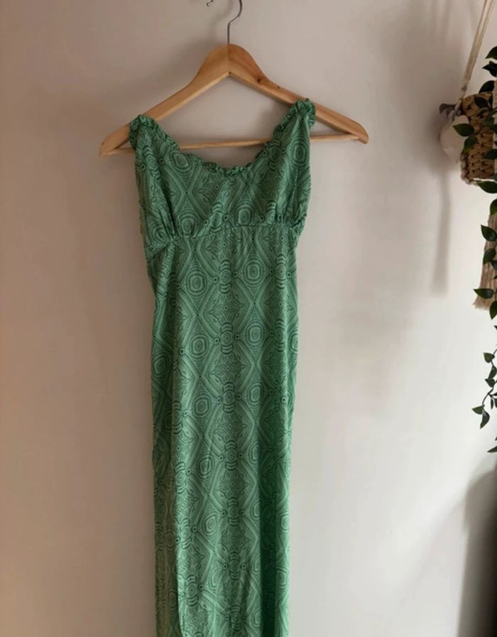 Robe longue MAJE verte en dentelle – Neuve avec étiquette (taille XL/42) - photo numéro 3