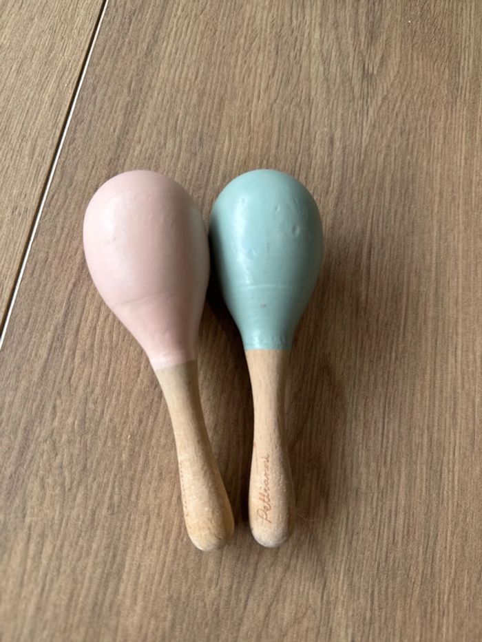 Lot de 2 Maracas pastel en bois Pellianni - photo numéro 2