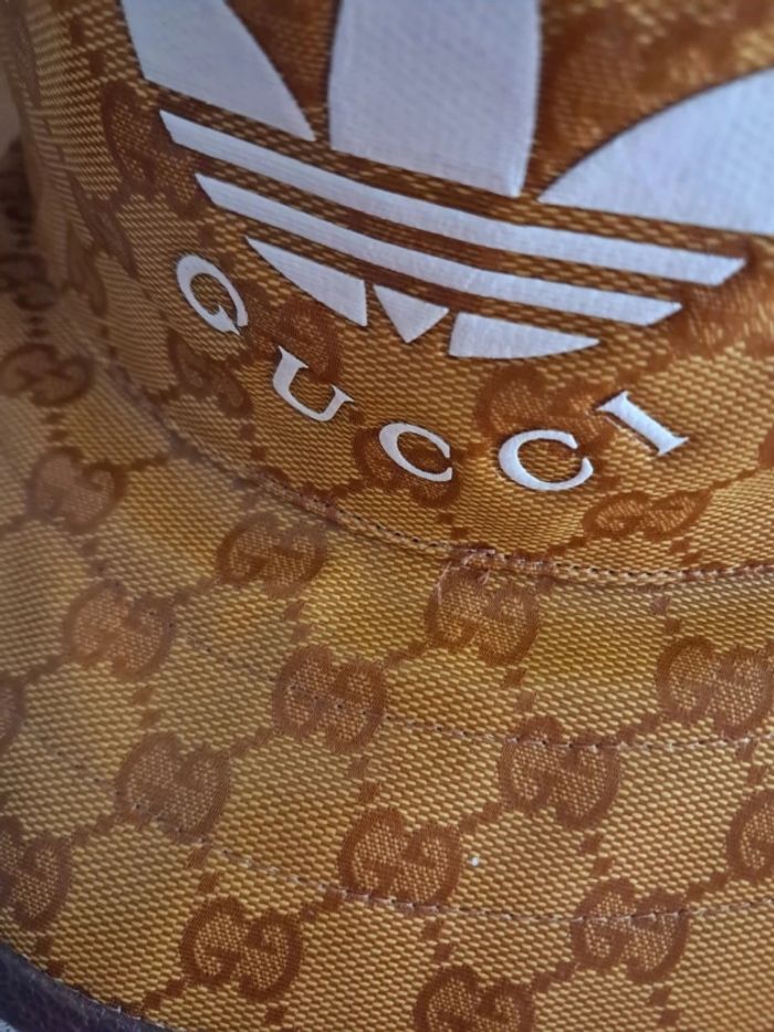 Casquette Gucci x Adidas Bob Beige Marron Taille S... - photo numéro 2