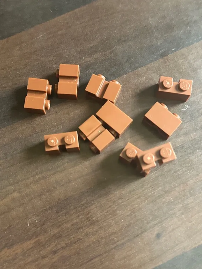 10 Brick Lego, Modified 1 x 2 with Channel ref 4216 Reddish Brown - photo numéro 2