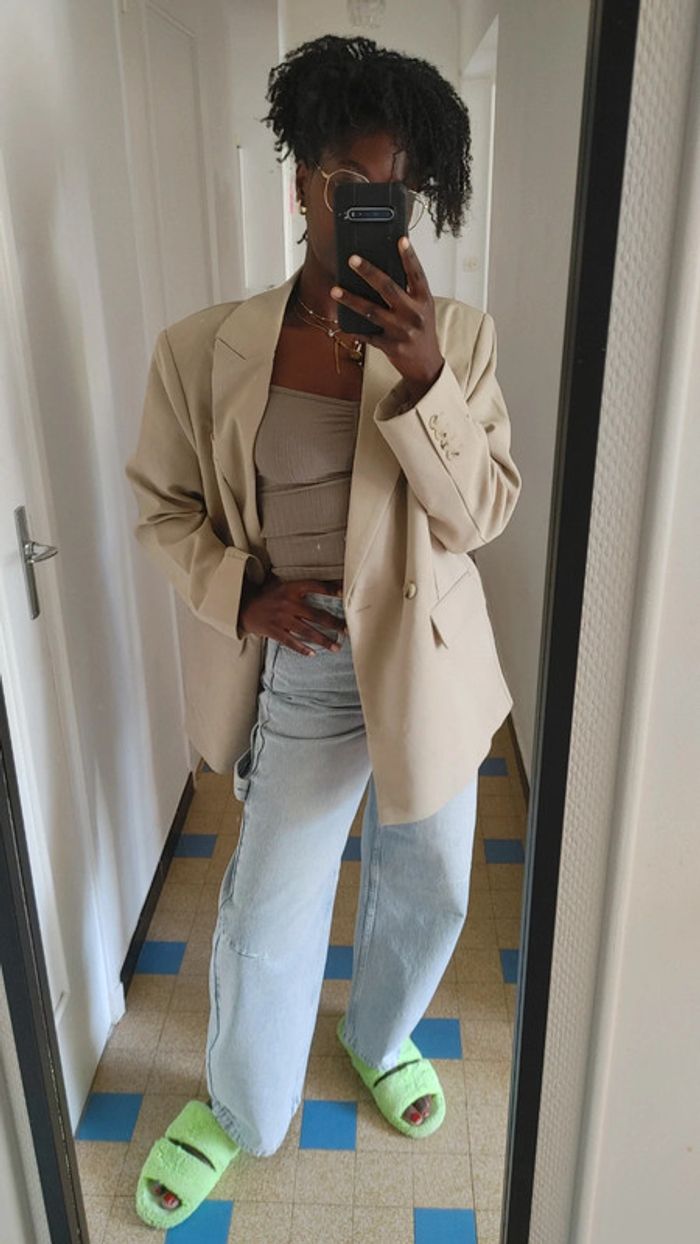 Veste blazer oversize épaulette vintage - photo numéro 8