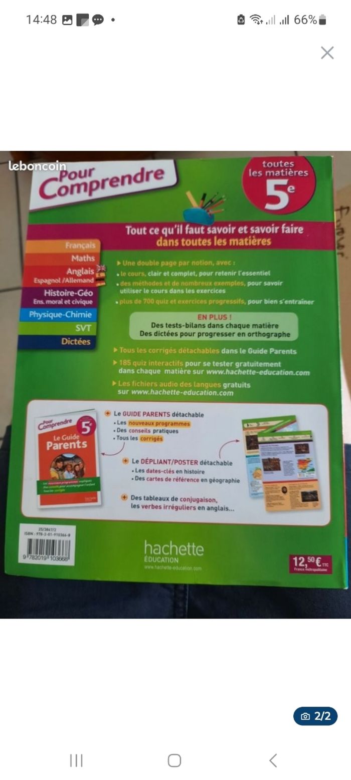Livre tout comprendre classe de 5 eme - photo numéro 2