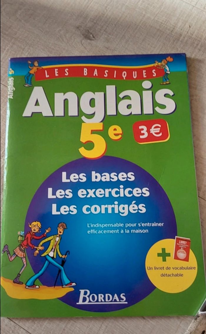 Lot de 3 livres d exercices scolaires 5 e Anglais et Français Bled /workbook - photo numéro 4