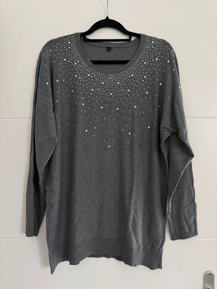 Haut bouse chemisier camisa chemise camicetta blusa t-shirt camicia overhemd Folder manches pull - photo numéro 2